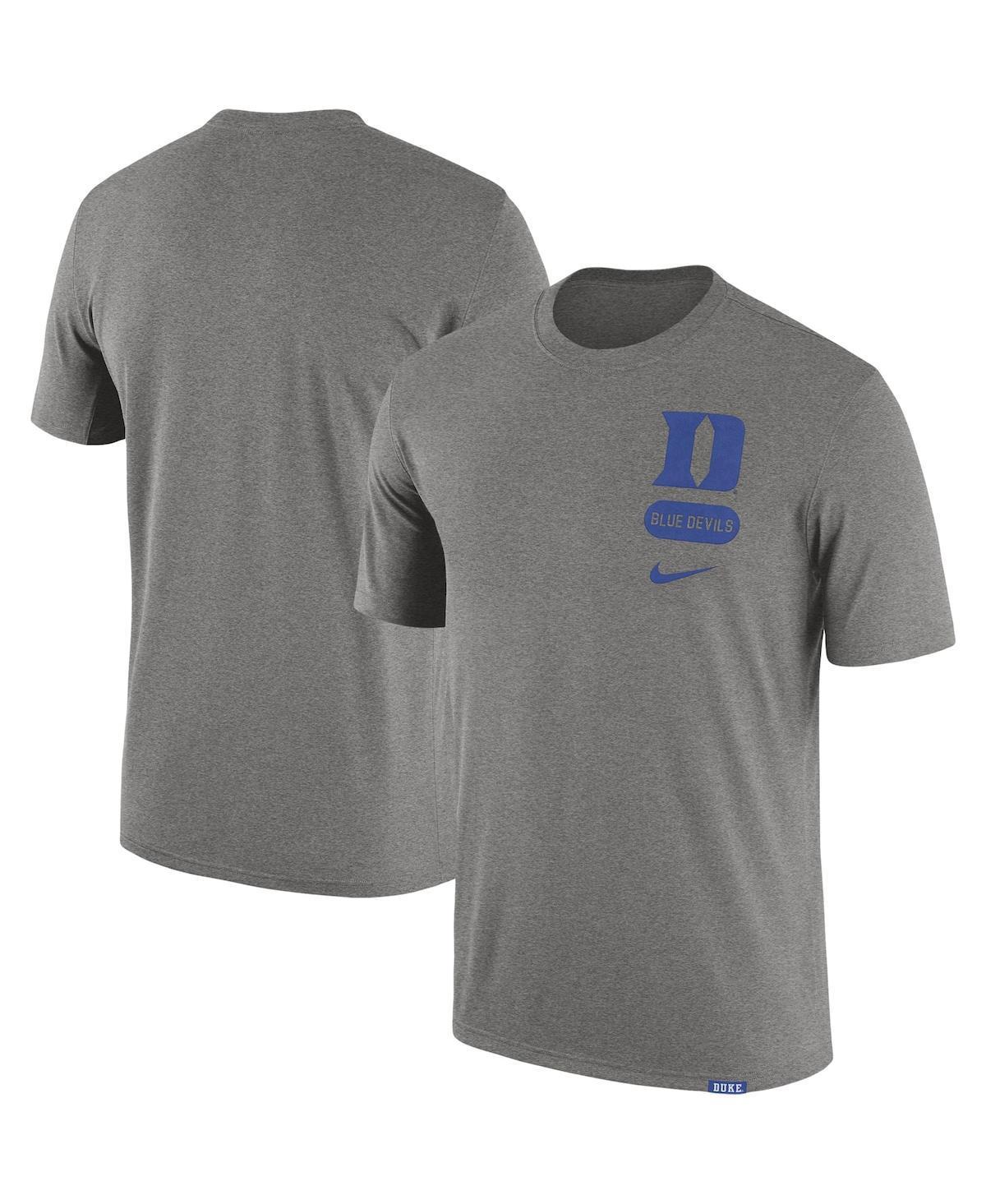 Mens Nike Heather Gray Duke Blue Devils Campus Letterman Tri-Blend T-Shirt Product Image