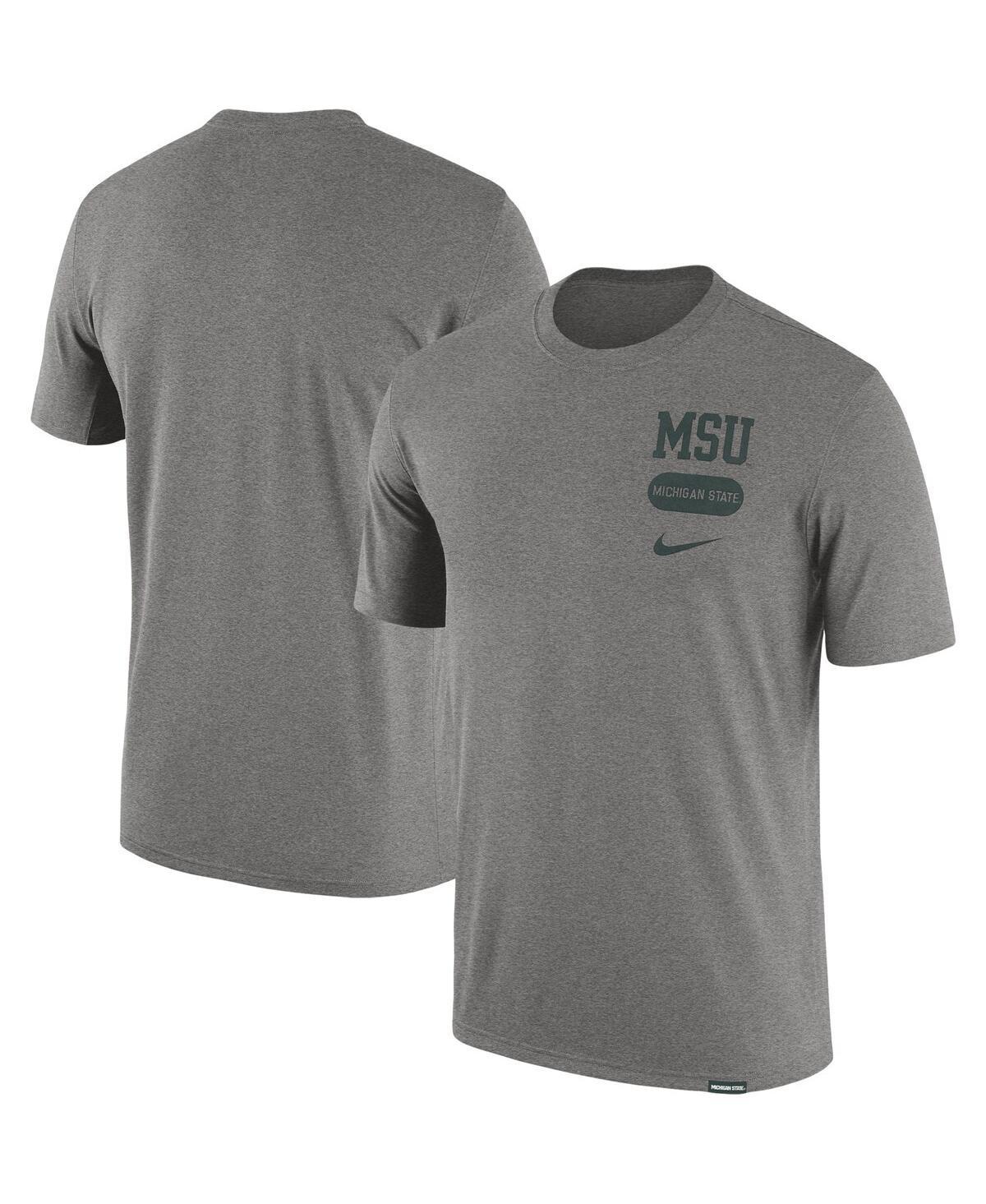 Mens Nike Heather Gray Michigan State Spartans Campus Letterman Tri-Blend T-Shirt Product Image