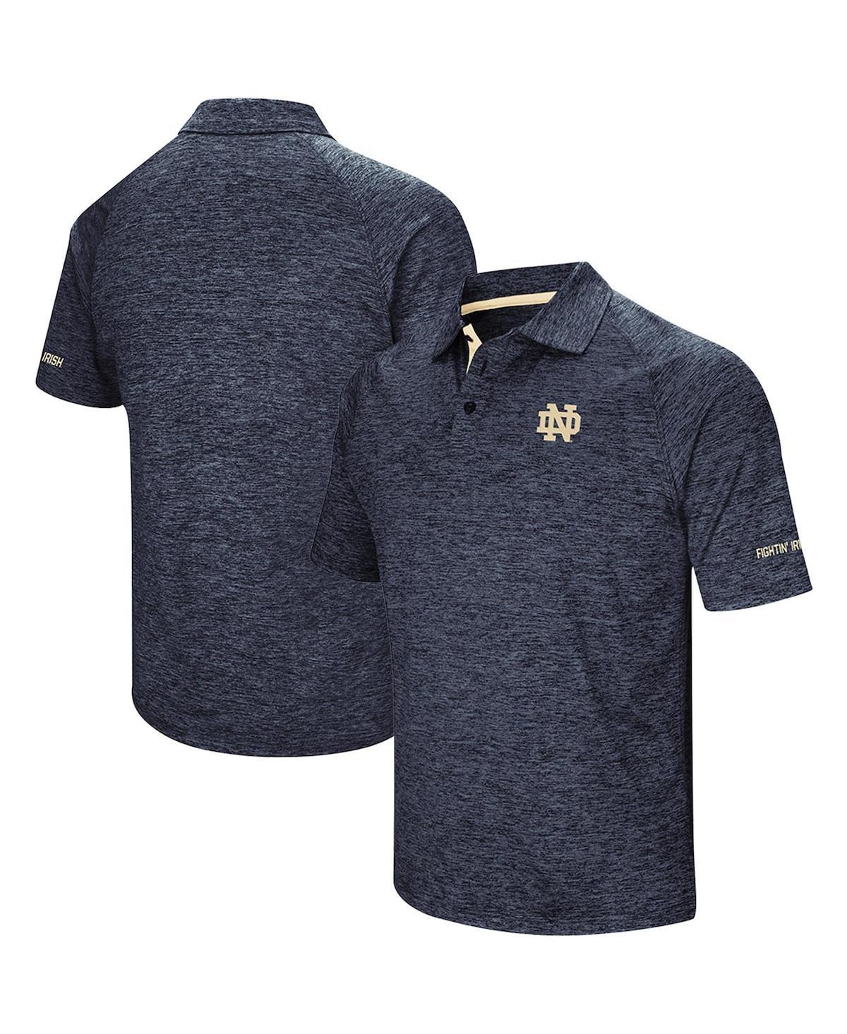 Mens Colosseum Heathered Notre Dame Fighting Irish Down Swing Raglan Polo Blue Product Image