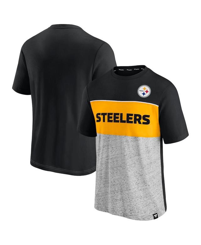 Mens Fanatics Black Pittsburgh Steelers Colorblock T-shirt - Black Product Image