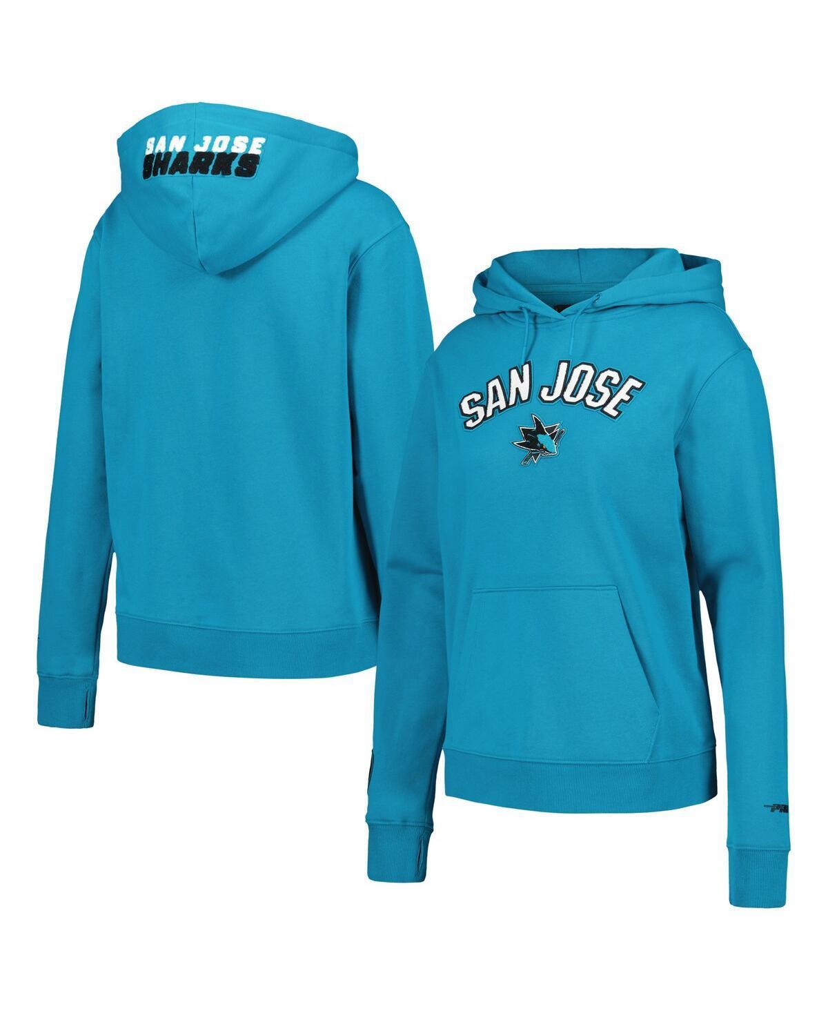 Womens Pro Standard Teal San Jose Sharks Classic Chenille Pullover Hoodie Product Image