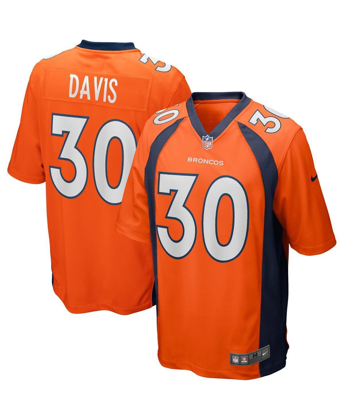 Mens Nike Terrell Davis Orange Denver Broncos Game Retired Player Jersey - Orange Product Image