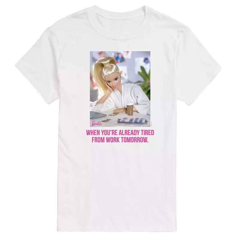 Big & Tall Barbie Already Tired Work Graphic Tee, Mens Product Image