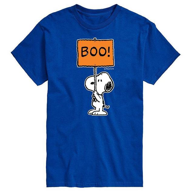 Big & Tall Peanuts Snoopy Boo Sign Tee, Mens Med Blue Product Image