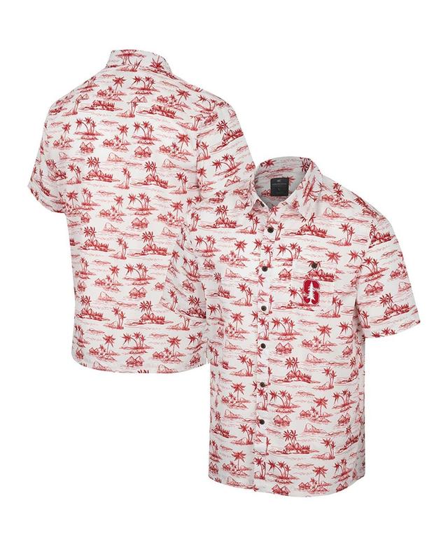 Mens Colosseum Oklahoma Sooners Spontaneous is Romantic Camp Button-Up Shirt Product Image