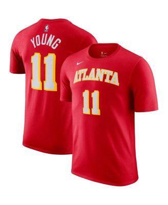 Mens Nike Trae Young Red Atlanta Hawks Icon 2022/23 Name and Number T-shirt Product Image