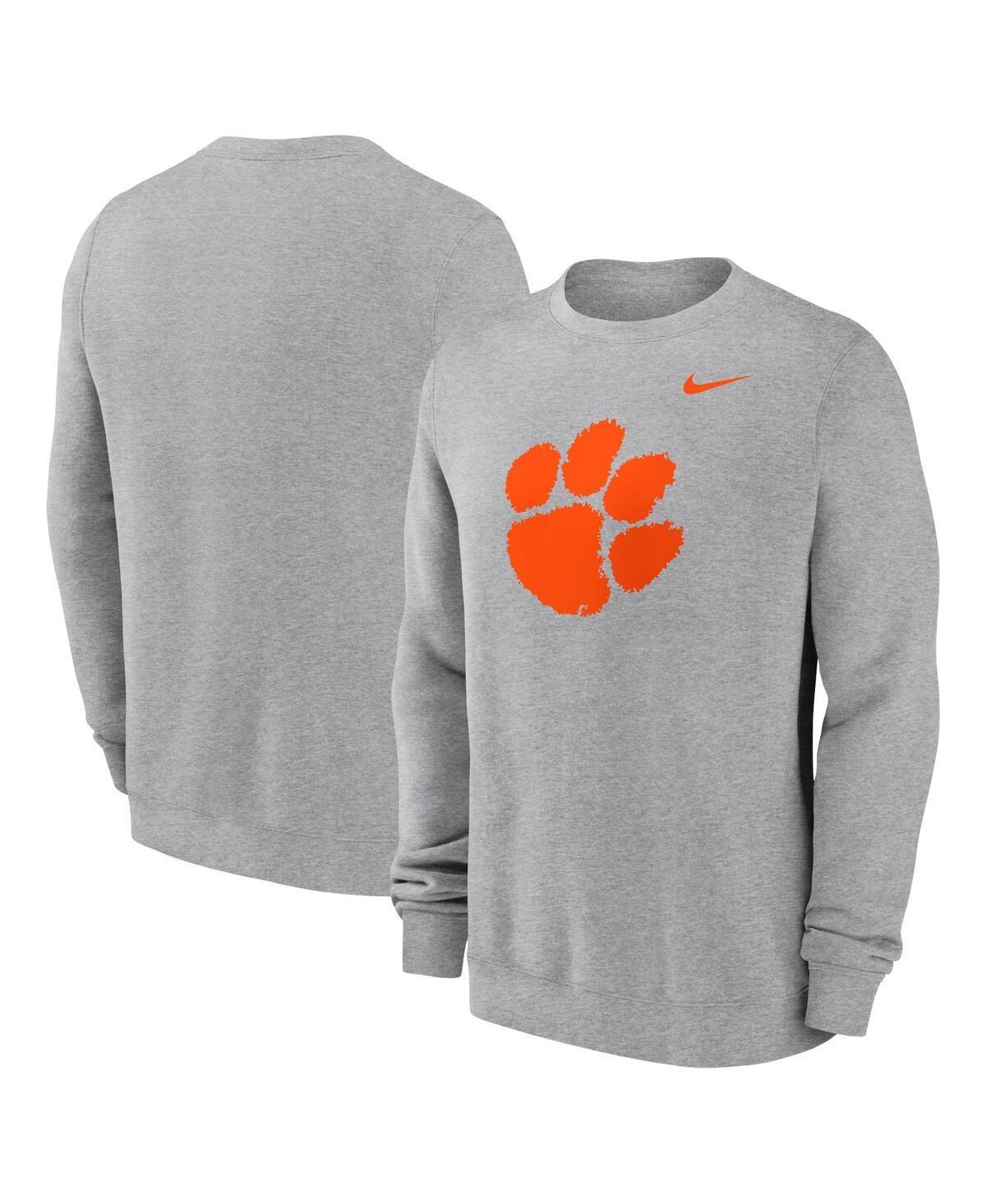 Nike Mens Heather Gray Clemson Tigers Primetime Evergreen Fleece Pullover Sweatshirt product image