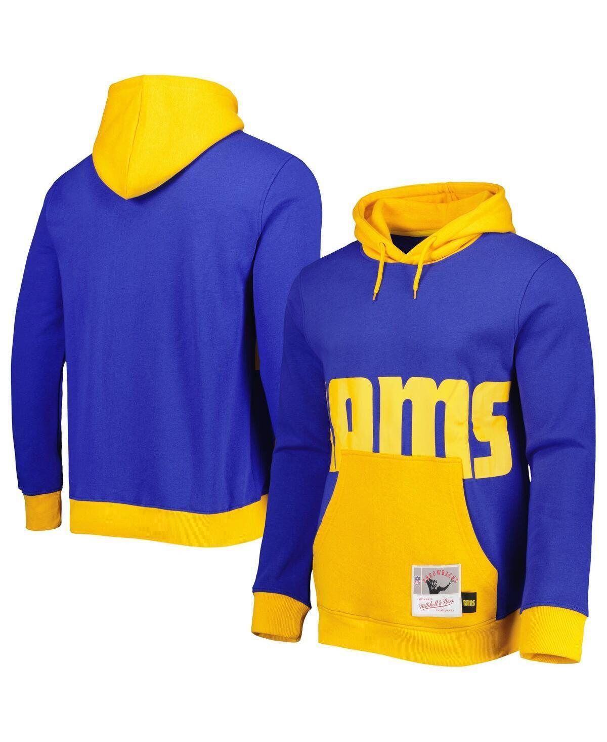 Mens Mitchell & Ness Royal Los Angeles Rams Big Face 5.0 Pullover Hoodie Product Image