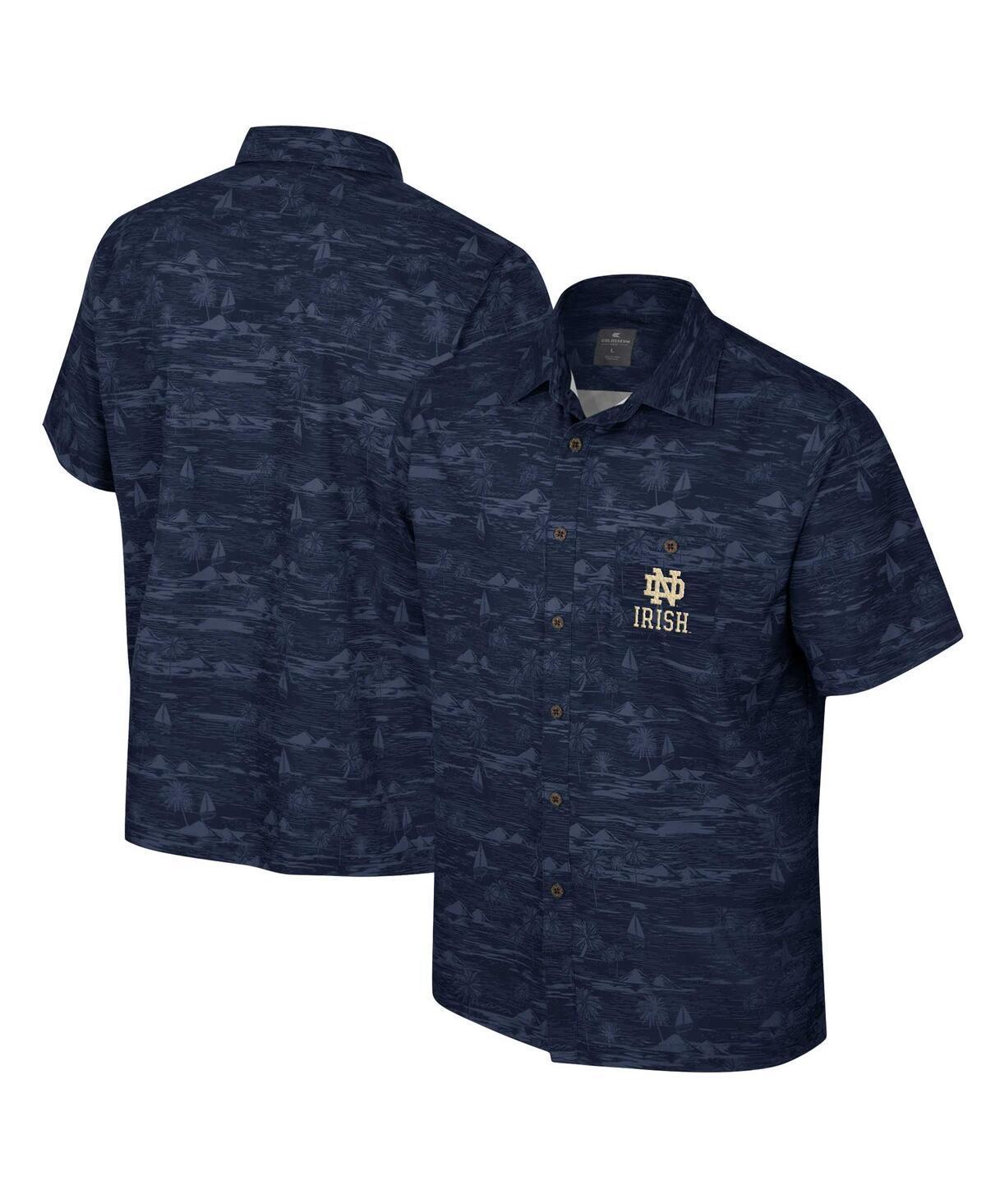 Colosseum Mens Navy Notre Dame Fighting Irish Ozark Button-Up Shirt Product Image