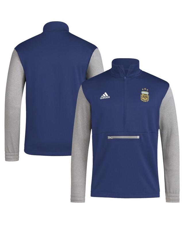 Adidas Mens Navy Argentina National Team Crest Long Sleeve Half-Zip Top - Navy Product Image