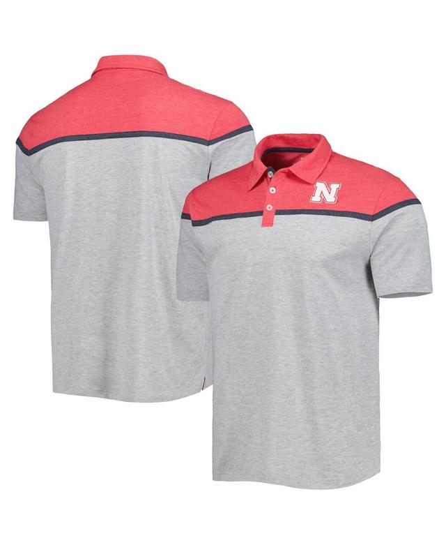 Mens Colosseum Heather Gray Nebraska Huskers Chamberlain Polo Shirt Product Image