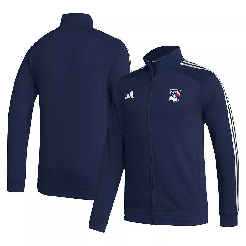 Mens adidas Navy New York Rangers Raglan Full-Zip Track Jacket Ran Blue Product Image