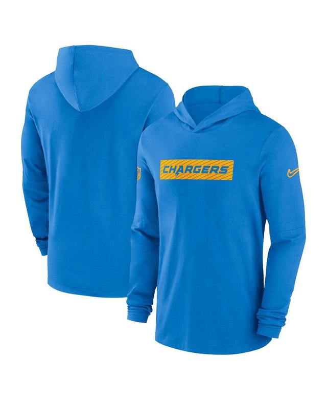 Nike Mens Powder Blue Los Angeles Chargers Sideline Hoodie Performance Long Sleeve T-Shirt Product Image