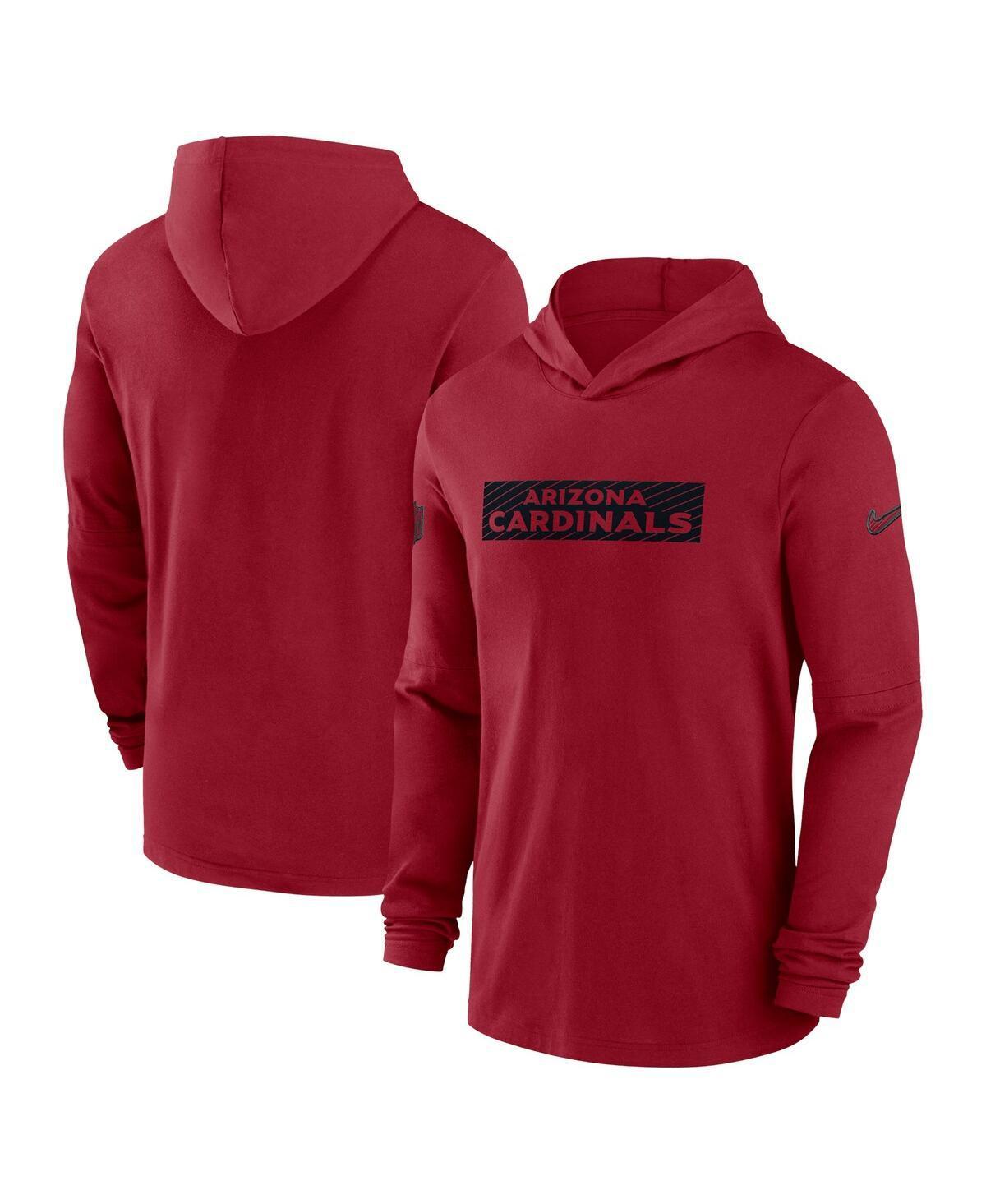 Nike Mens Cardinal Arizona Cardinals Sideline Hoodie Performance Long Sleeve T-Shirt Product Image