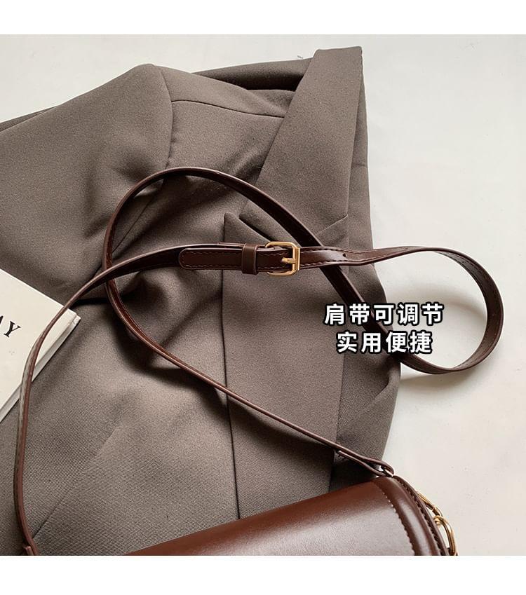 Faux Leather Flap Crossbody Bag Product Image