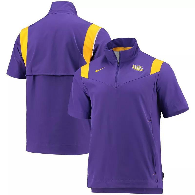 Mens Nike LSU Tigers 2021 Coaches Short Sleeve Quarter-Zip Jacket Product Image