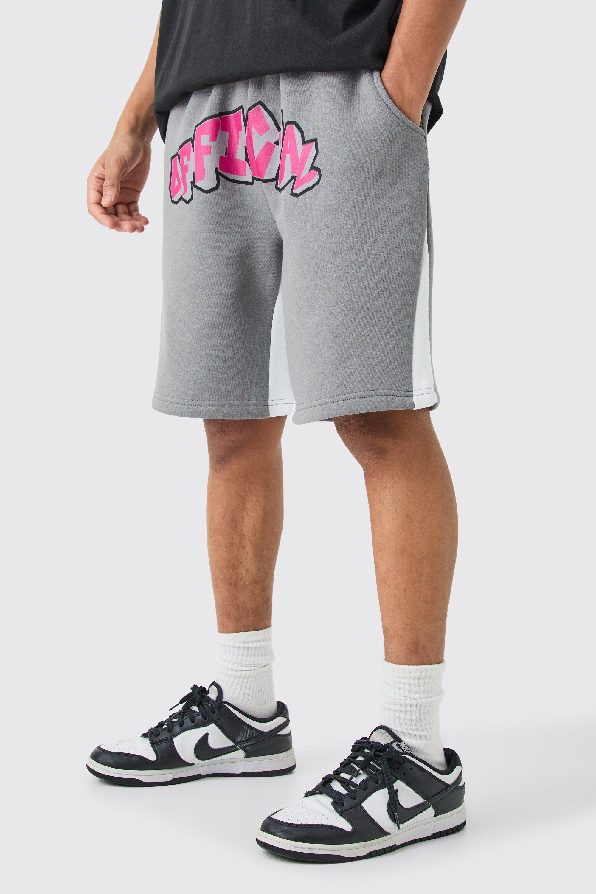 Oversized Official Grafitti Gusset Shorts | boohooMAN USA Product Image