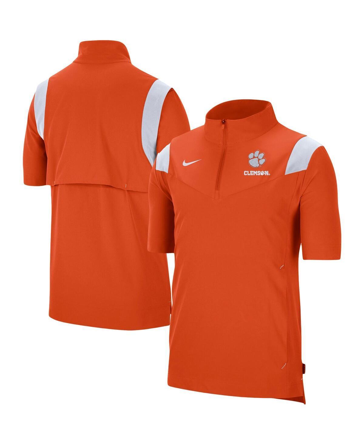 NIKE Men's  Orange Clemson Tigers Coach Short Sleeve Quarter-zip Jacket Product Image