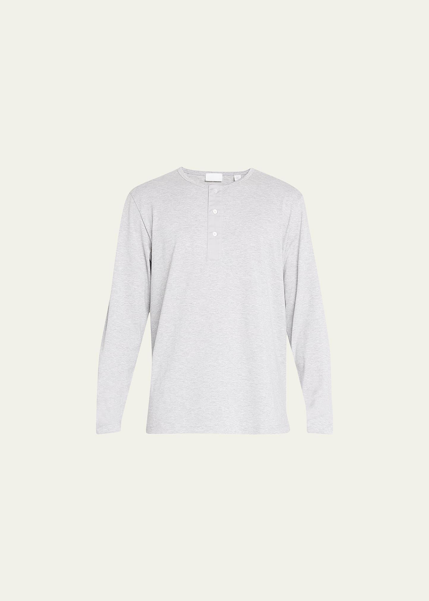 Mens Pima Cotton Henley Pajama Shirt Product Image