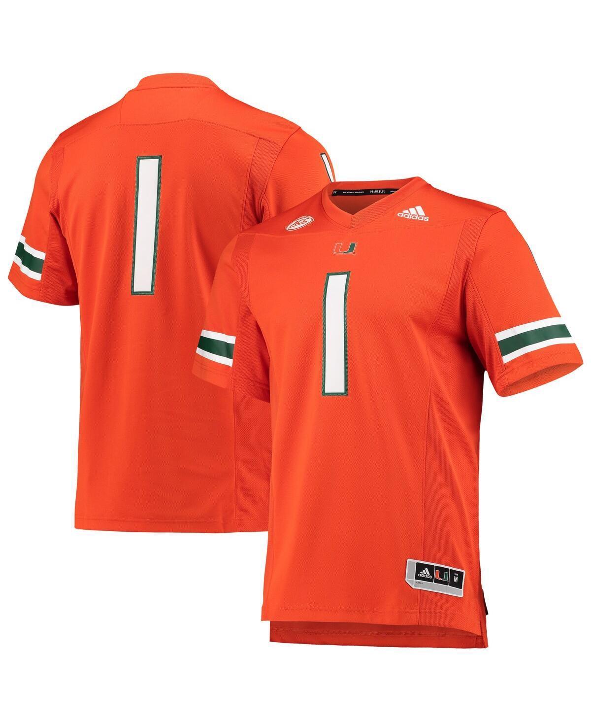 Mens adidas #1 Miami Hurricanes Team Premier Football Jersey Product Image