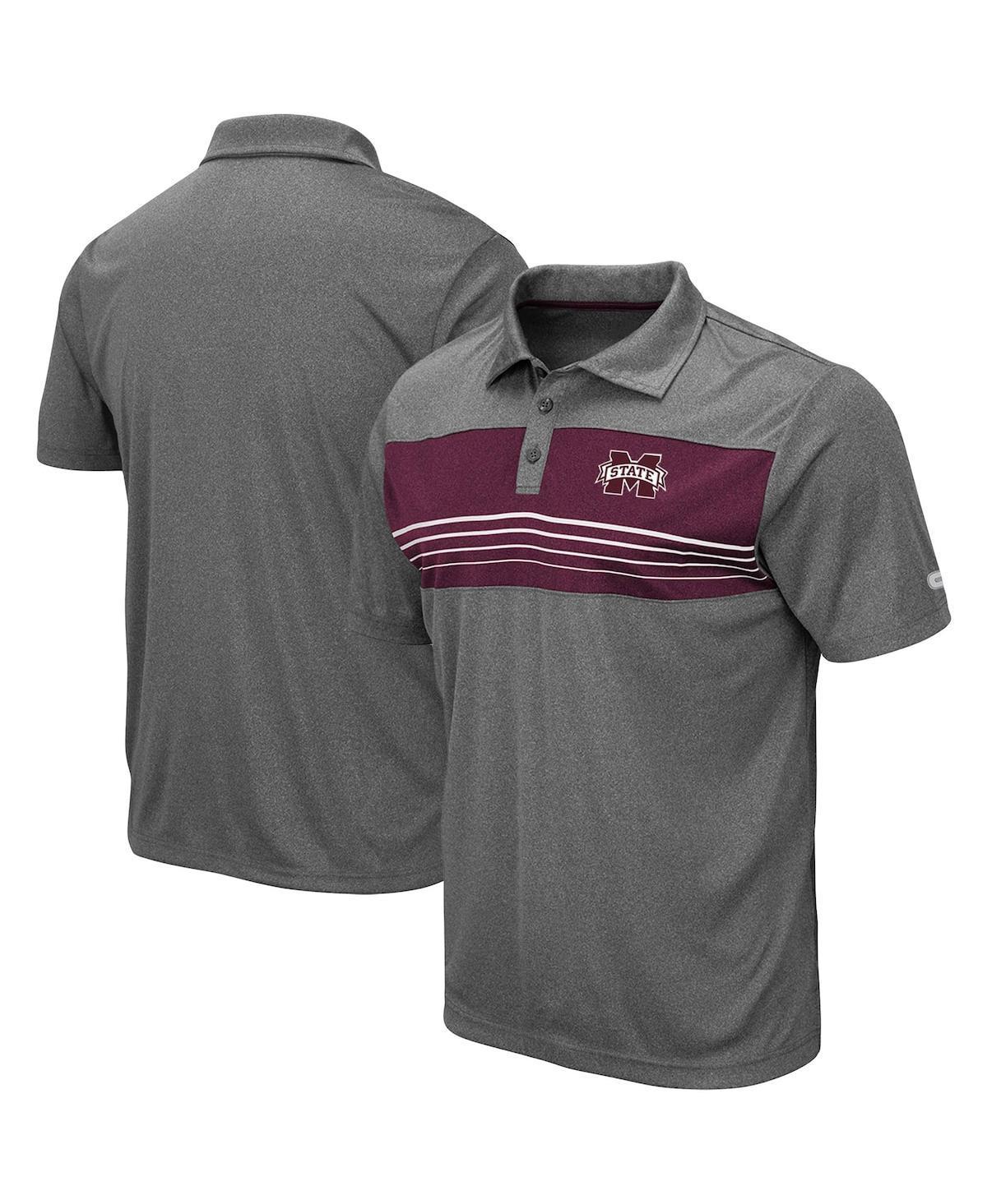 Mens Colosseum Heathered Charcoal TCU Horned Frogs Smithers Polo Product Image