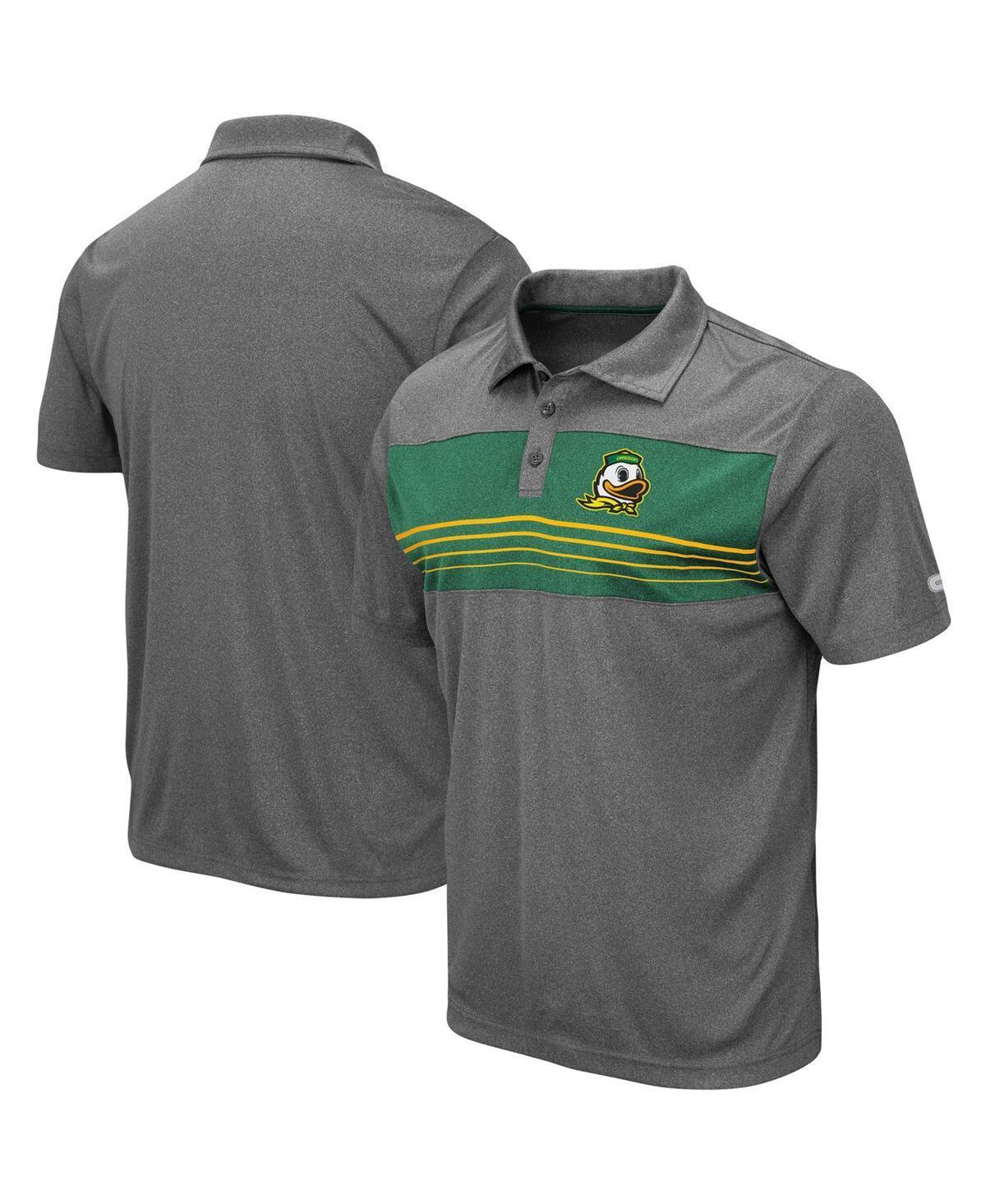 Mens Colosseum Heathered Charcoal Oregon Ducks Wordmark Smithers Polo Shirt Product Image