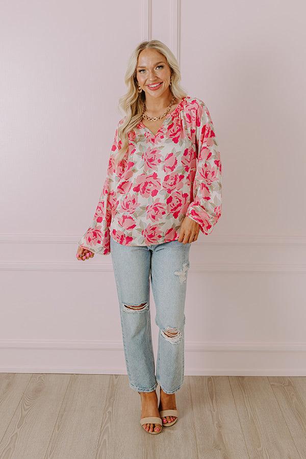 So Easy To Love Floral Top in Light Pink Product Image