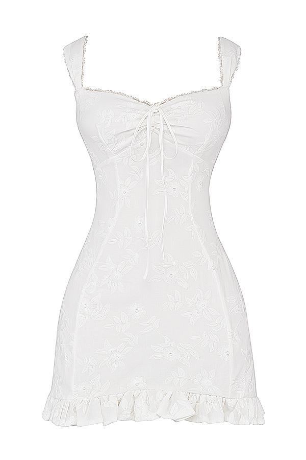 Odessa White Embroidered Mini Dress Product Image