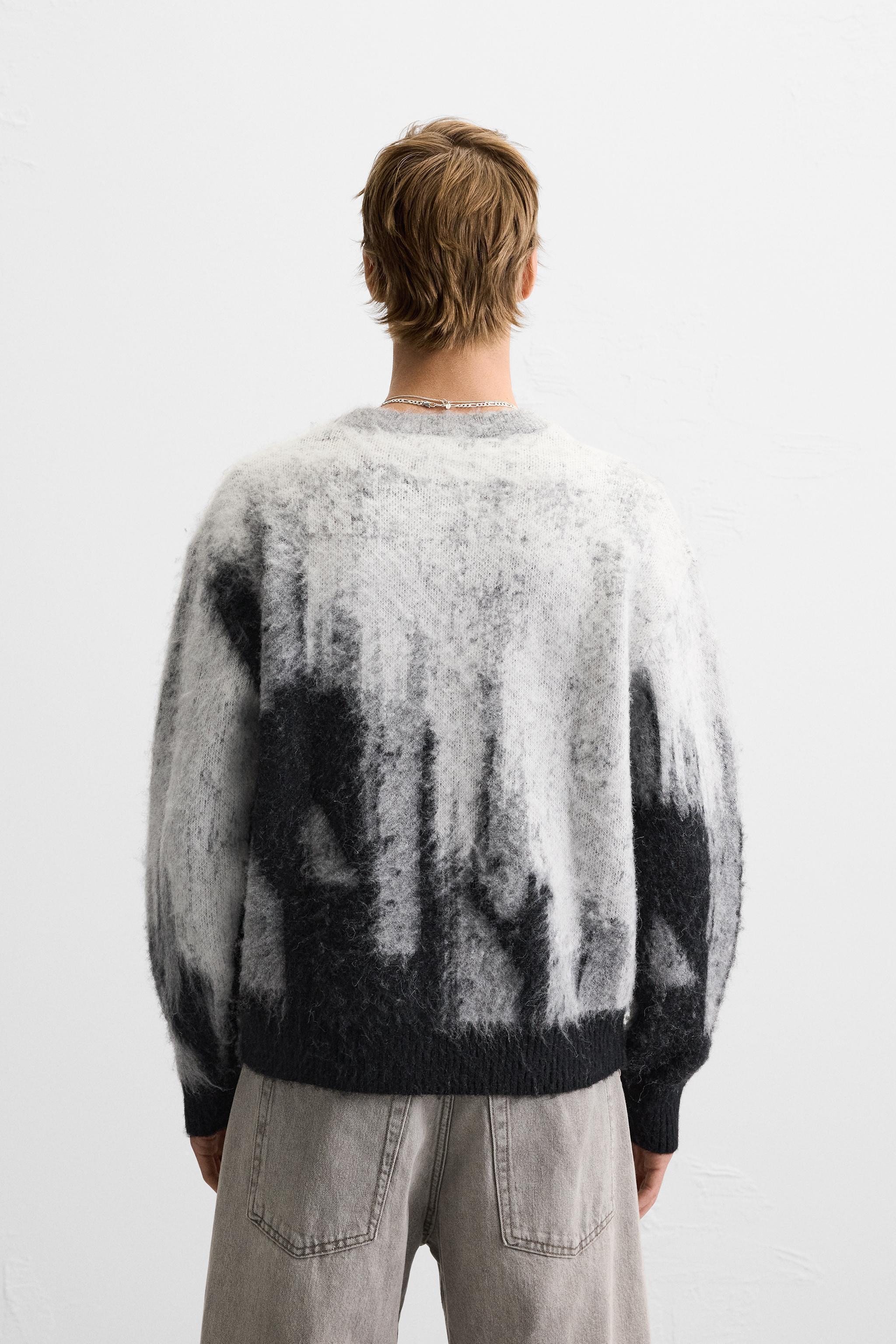 BRUSHED TEXTURE JACQUARD SWEATER Product Image