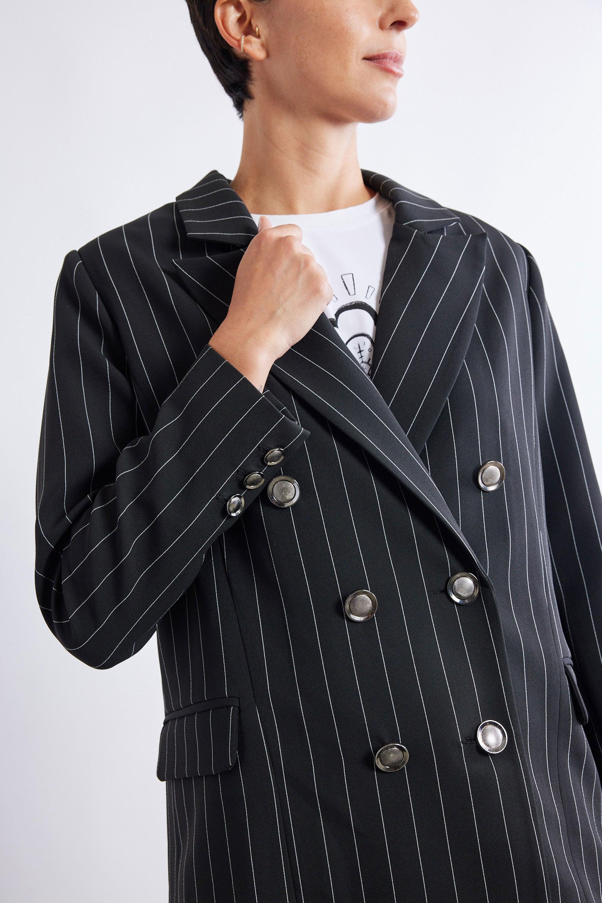 The Pinstripe Boyfriend Blazer Product Image