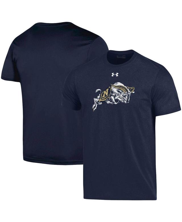 Mens Under Armour Midshipmen School Mascot Logo Performance Cotton T-Shirt Blue Product Image