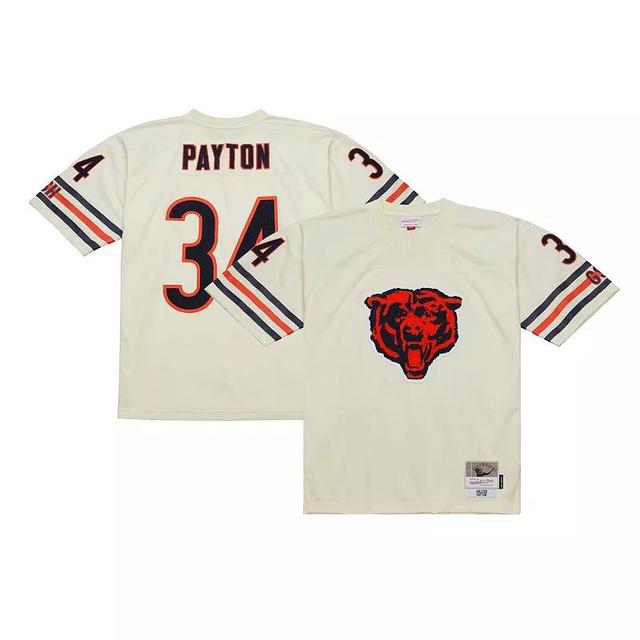 Mens Mitchell & Ness Walter Payton Cream Chicago Bears Chainstitch Legacy Jersey Product Image