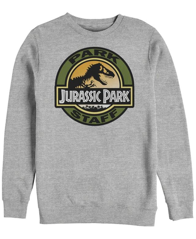 Mens Jurassic Park Staff Icon T-Rex Skeleton Fleece Athletic Grey Product Image