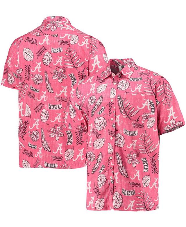 Mens Wes & Willy Crimson Alabama Crimson Tide Vintage Floral Button-Up Shirt Product Image