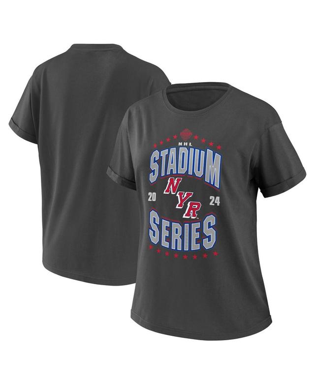 Womens Wear by Erin Andrews Charcoal New York Rangers 2024 Nhl Stadium Series Boyfriend T-shirt Product Image