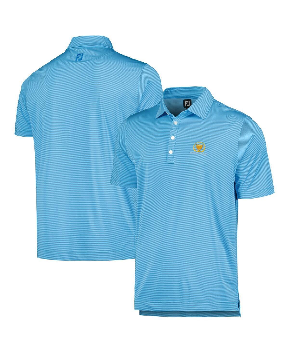 FootJoy Mens Blue Presidents Cup Micro Feeder Stripe Lisle ProDry Polo Product Image