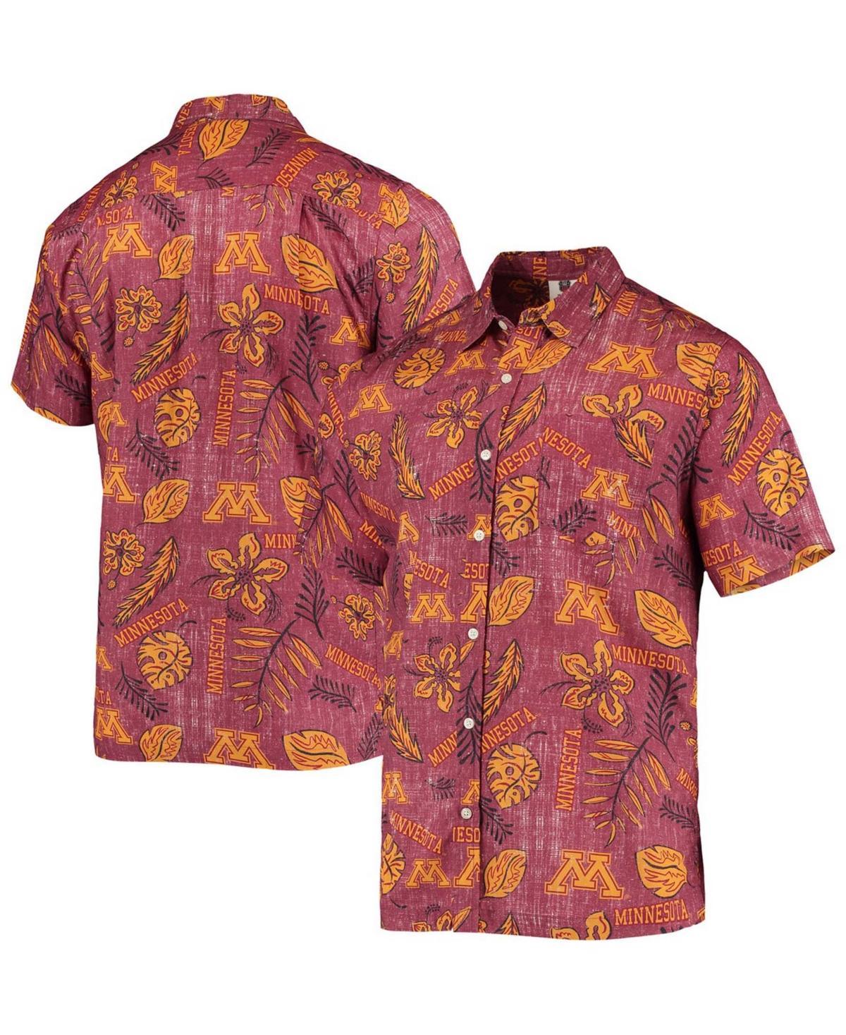 Mens Wes & Willy Maroon Minnesota Golden Gophers Vintage Floral Button-Up Shirt Product Image