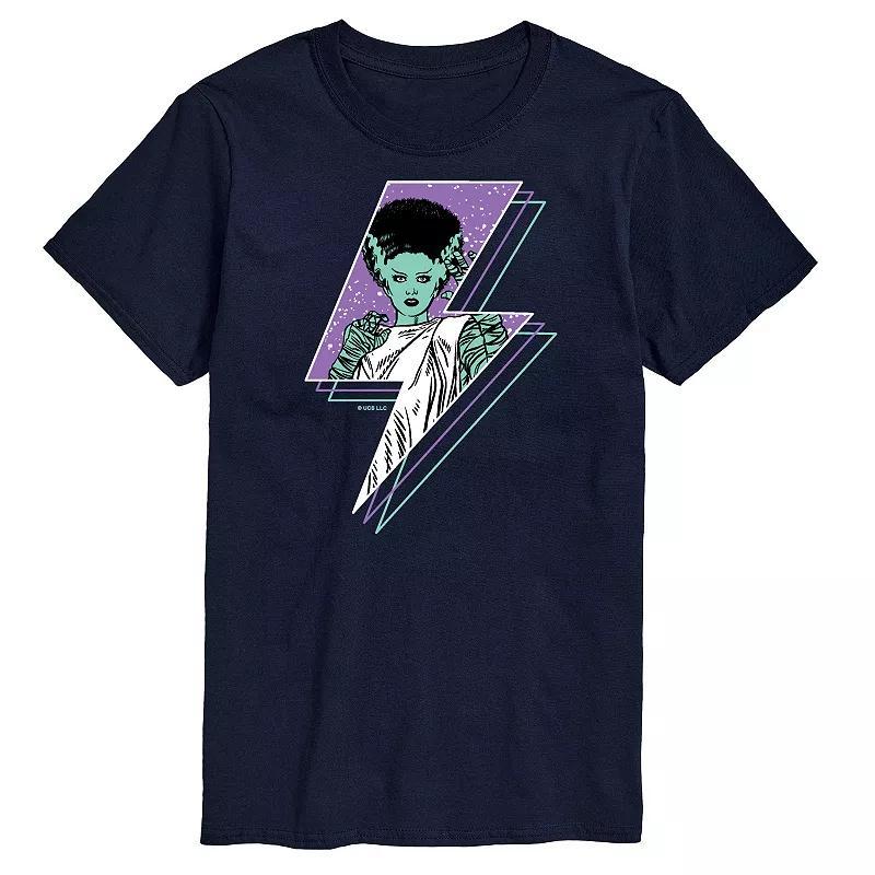 Big & Tall Universal Monsters Bride Lightning Bolt Graphic Tee, Mens Blue Product Image