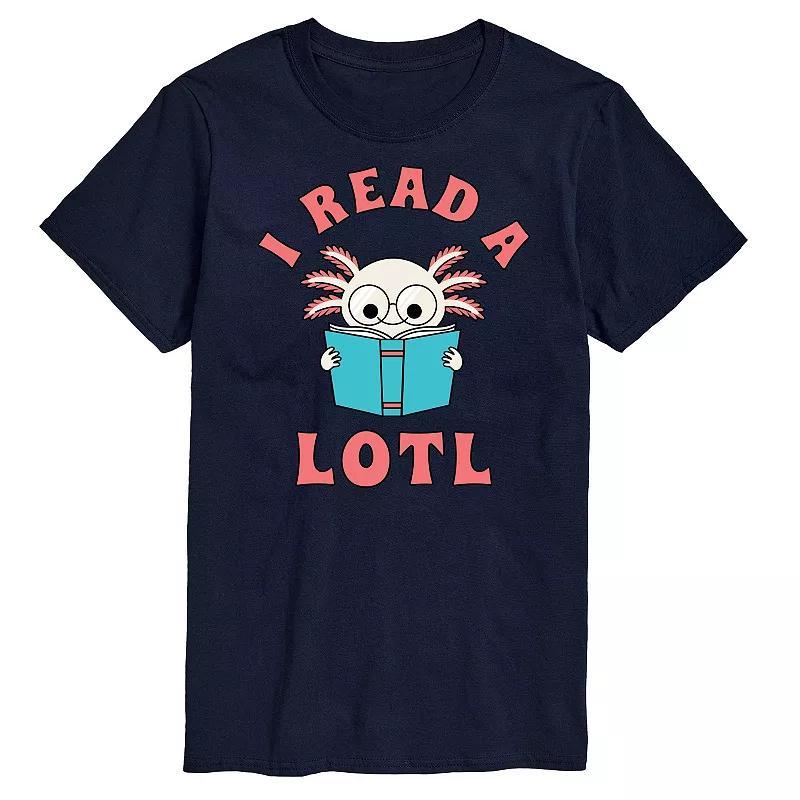 Big & Tall I Read A Lotl Axlotl Cartoon Graphic Tee, Mens Black Product Image