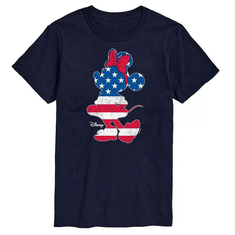 Disneys Minnie Mouse Big & Tall Americana Graphic Tee, Mens Blue Product Image