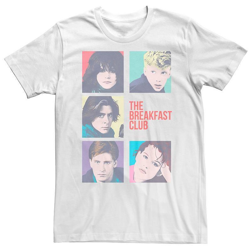 Big & Tall Breakfast Club Group Shot Squares Tee, Mens, Size: 3XL, White Product Image