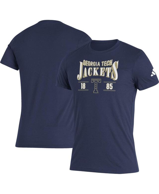 Mens adidas Navy Georgia Tech Yellow Jackets Along The Shadow Tri-Blend T-shirt Product Image