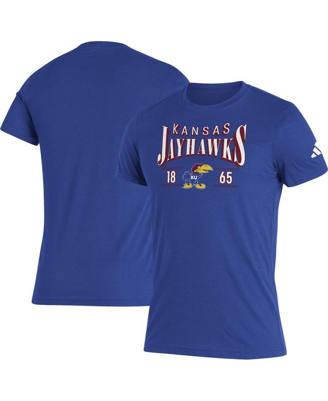 Mens adidas Royal Kansas Jayhawks Along The Shadow Tri-Blend T-shirt Product Image