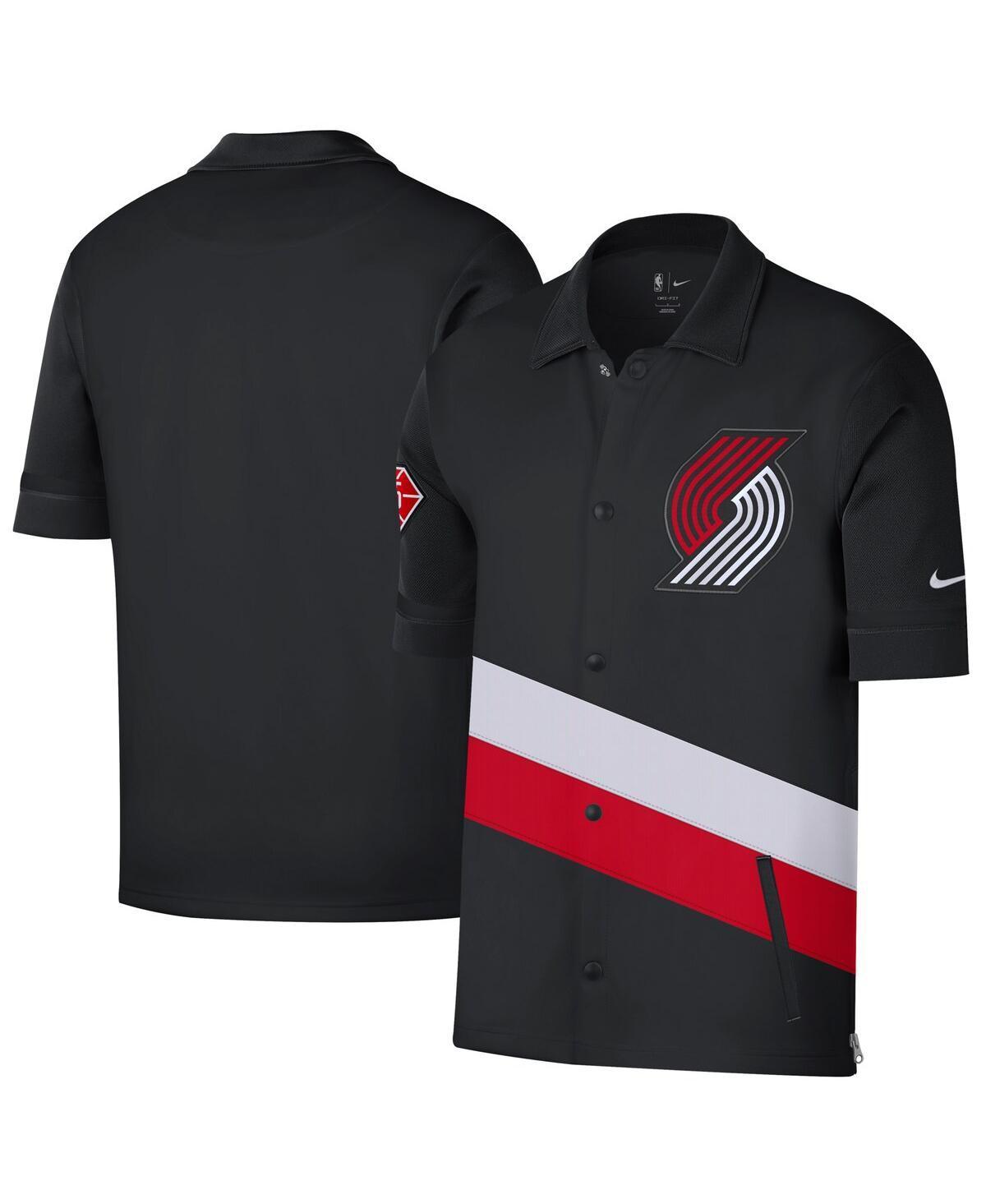 Mens Nike Black Portland Trail Blazers 2021/22 City Edition Therma Flex Showtime Short Sleeve Full-Snap Collar Jacket - Black Product Image