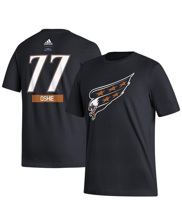 Mens adidas Tj Oshie Black Washington Capitals Reverse Retro 2.0 Name and Number T-shirt Product Image