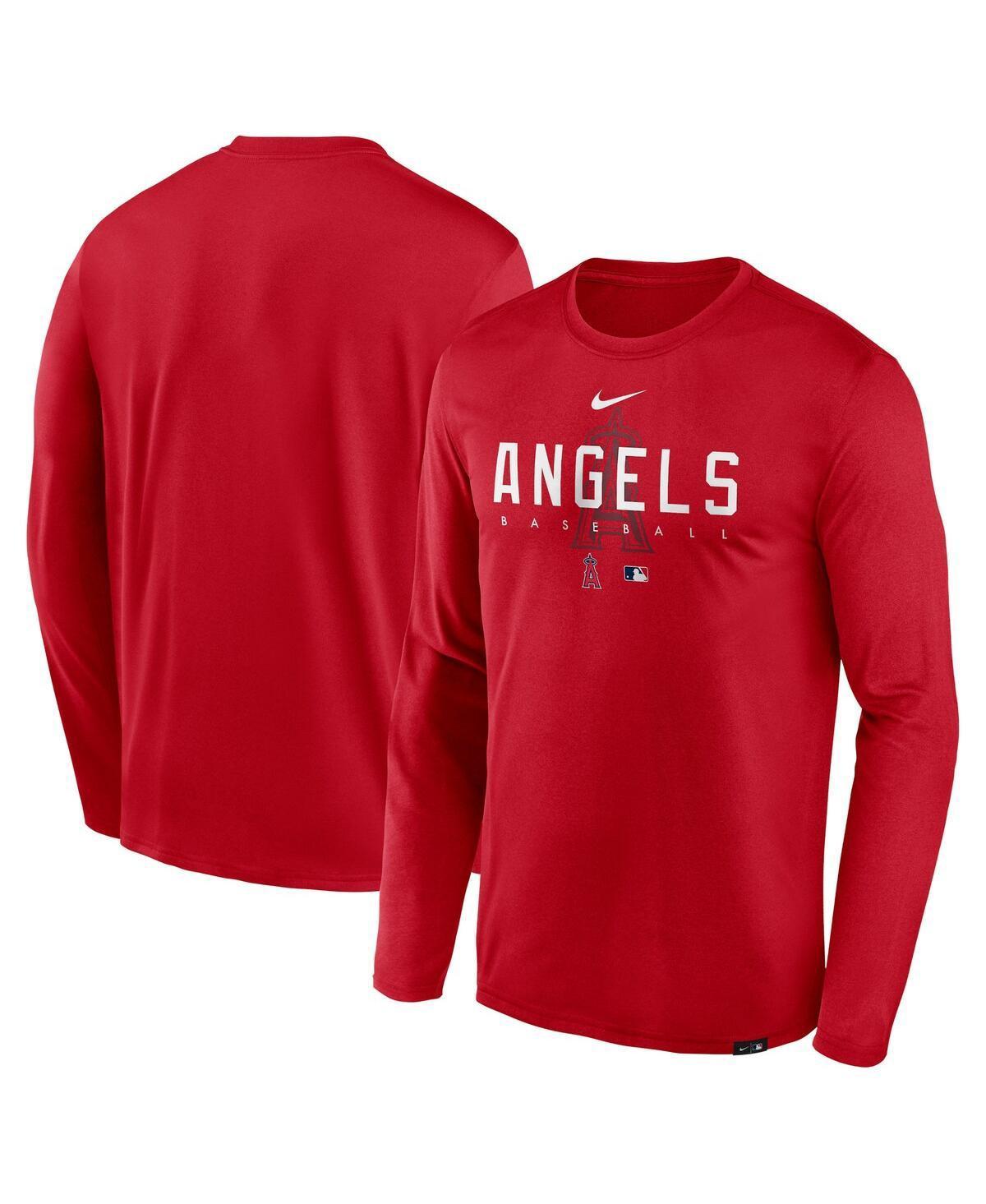 Mens Nike Red Los Angeles Angels Authentic Collection Team Logo Legend Performance Long Sleeve T-shirt Product Image