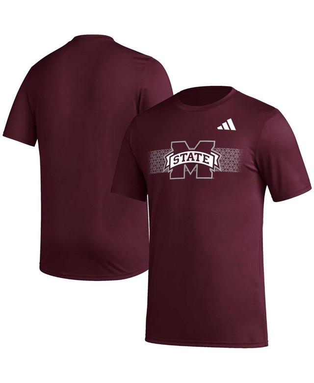 Mens adidas Maroon Mississippi State Bulldogs Pregame Aeroready T-shirt Product Image