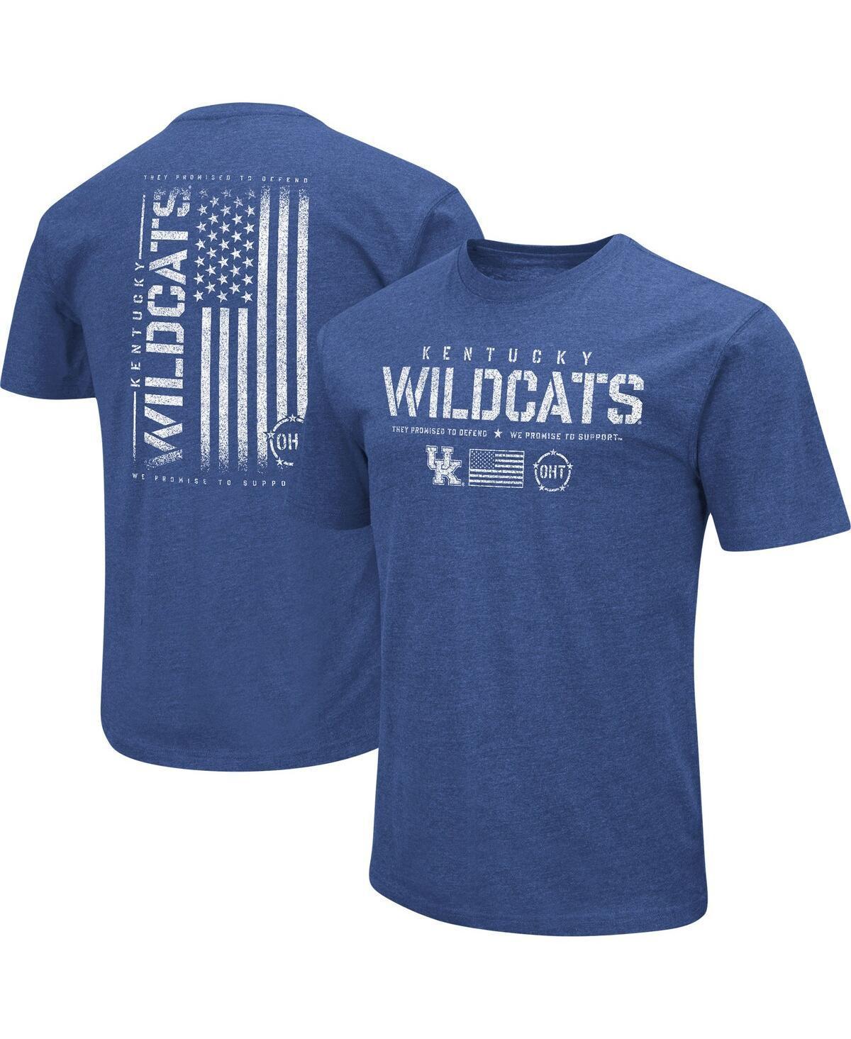 Mens Colosseum Royal Distressed Kentucky Wildcats Oht Military-Inspired Appreciation Flag 2.0 T-shirt Product Image