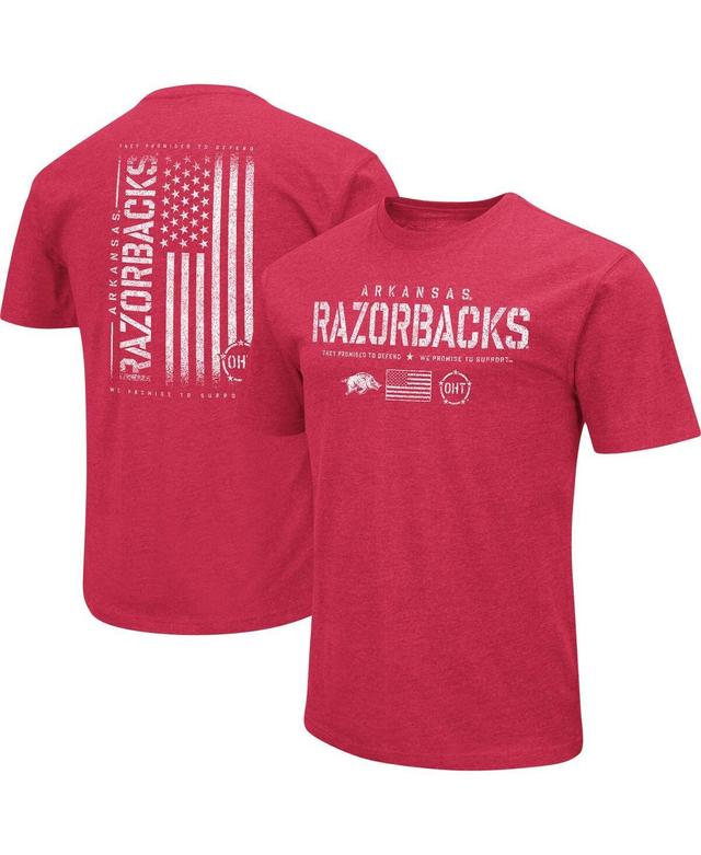 Mens Colosseum Cardinal Arkansas Razorbacks OHT Military Appreciation Flag 2.0 T-Shirt Product Image