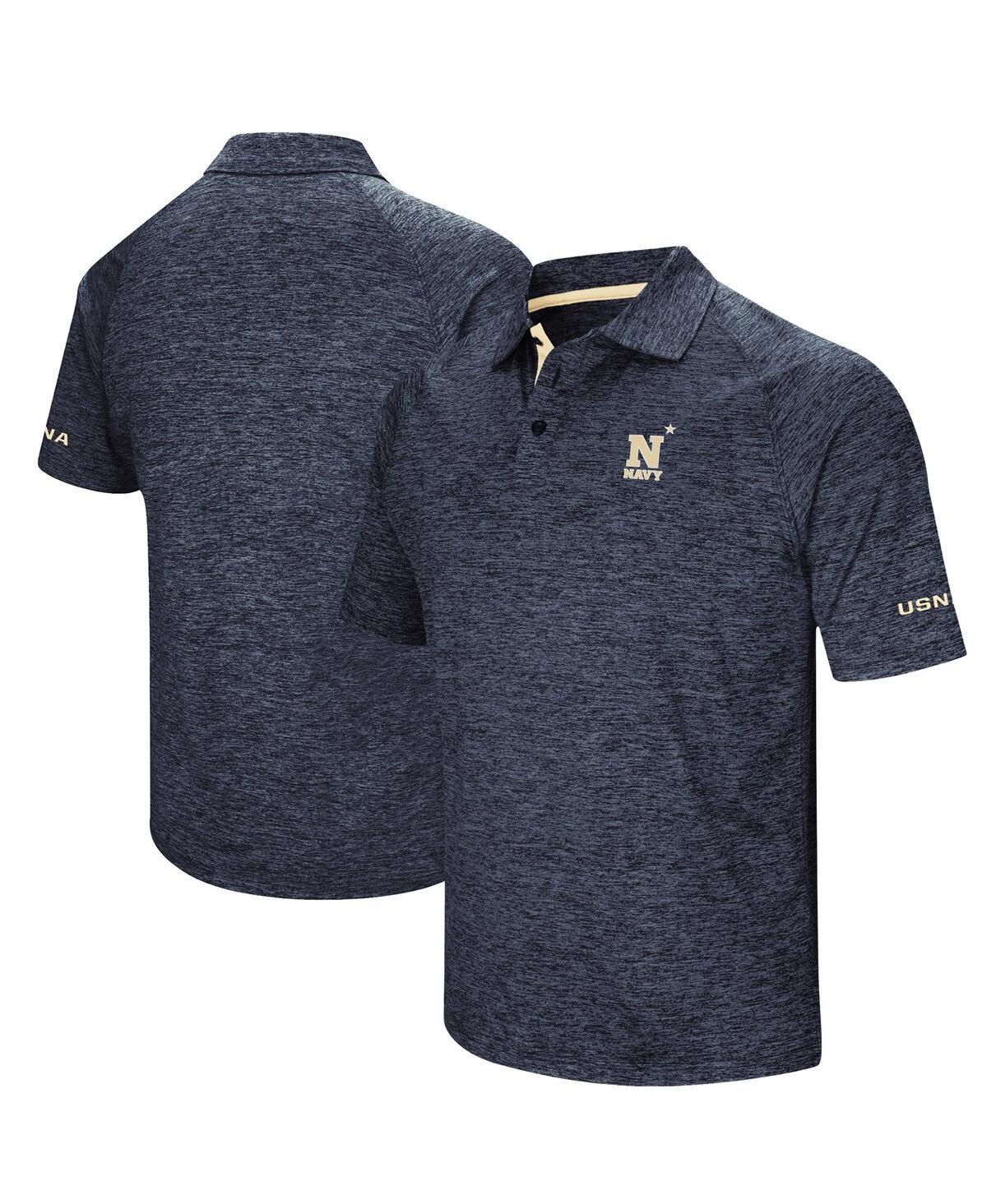 Mens Colosseum Heathered Midshipmen Down Swing Polo Blue Product Image